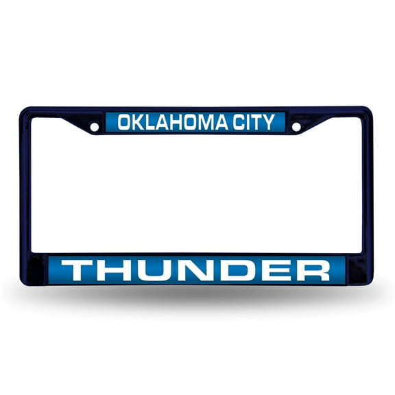 Oklahoma City-Basketball-Thunder Navy Painted Metal Laser Cut License Plate Frame