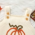 thumbnail image 6 of mgoYE Newborn Baby Boy Girl Halloween Clothes Pumpkin Bodysuit Ruffle Bubble Collared Romper Size 9-12 Months, 6 of 8