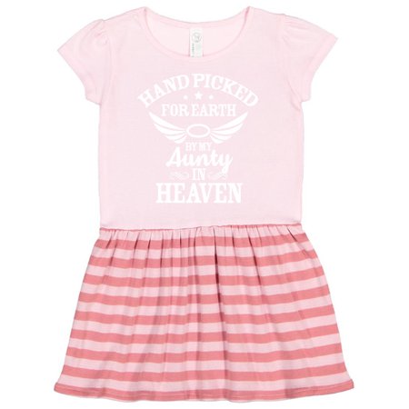 

Inktastic Handpicked for Earth By My Aunty in Heaven with Angel Wings Gift Toddler Girl Dress