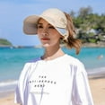 thumbnail image 2 of Bibifish Womens Beige Visor Cap Extendable Brim & Ponytail Hole Lightweight Fabric Breathable Outdoor Sports Sun Protection Visor, 2 of 2