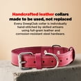 thumbnail image 5 of DowgClub Leather Dog Collar with Double D Rings - Handmade Full Grain Leather for Small Dogs, Pink, 5 of 6
