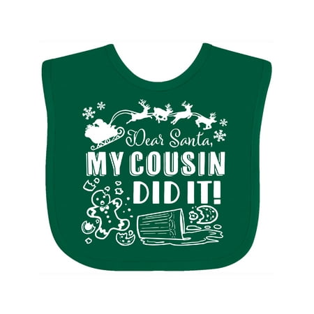 

Inktastic Dear Santa My Cousin Did It Funny Christmas Boys or Girls Baby Bib