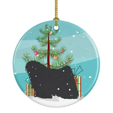 Carolines Treasures BB2981CO1 Puli Merry Christmas Tree Ceramic Ornament