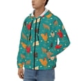 thumbnail image 3 of Uemuo Cute Hens And Rooster for Men's Fashion Full-zip Hoodies & Sweatshirts with Kangaroo Pocket, Zip-up Hooded Sweatshirt, Moisture Wicking & Breathable-Large, 3 of 5