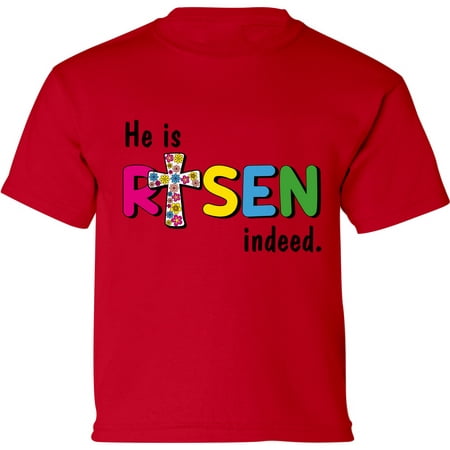 

He Is Risen Indeed Graphic Shirt - Happy Easter Day Toddler Tees for Kids - Outfit Toddler Boys Girls T-Shirt Gifts