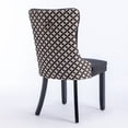 thumbnail image 6 of High-Back Tufted Velvet Dining Chair with Nailhead Trim, Solid Wood Legs, 2-Piece Set, 6 of 16