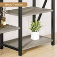 thumbnail image 6 of Triple Wide 5 Tiers Industrial Book Shelf with Open Display Shelves Tall Bookshelf with Metal Frame Corner Bookcase for Living Room Bedroom Home Office Grey, 6 of 7