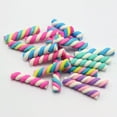 thumbnail image 2 of U8MO 20 Mixed Color Twisted Polymer Clay Marshmallow Candy 5X25mm Craft Cabochons, 2 of 5