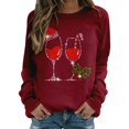 thumbnail image 1 of Gibobby Sudaderas Navideñas para Mujeres Sudadera de Navidad para mujer, divertido árbol de Navidad, camión, gráfico, cuello redondo, moda, ajuste holgado(Vino,CH), 1 of 5