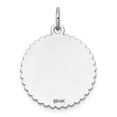 thumbnail image 3 of 14K White Gold Charm Pendant Diamond-Cut 23 mm 18 .027 Gauge Engraveable Scalloped Disc, 3 of 4