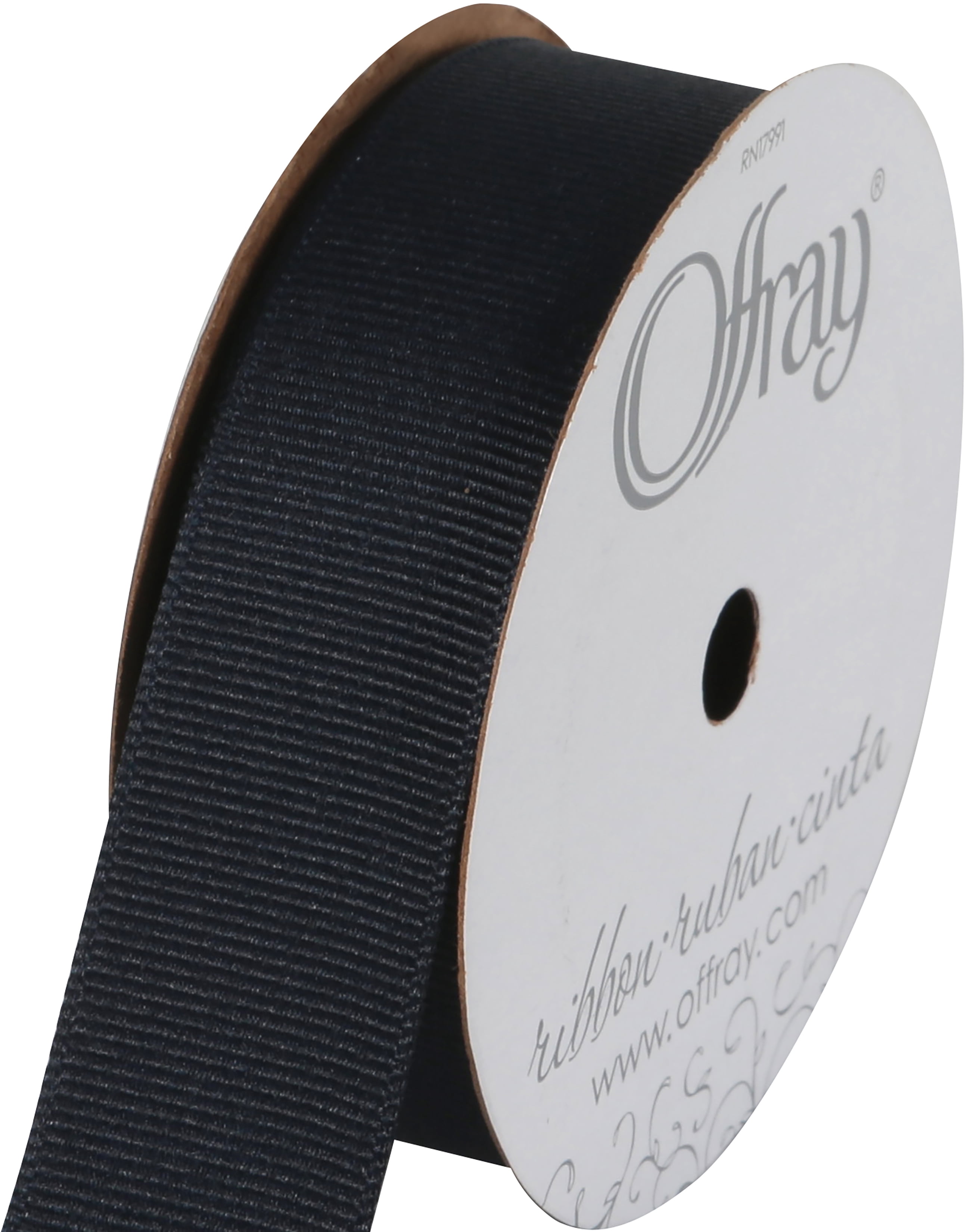 Offray Ribbon, Navy 7/8 inch Grosgrain Polyester Ribbon, 18 feet