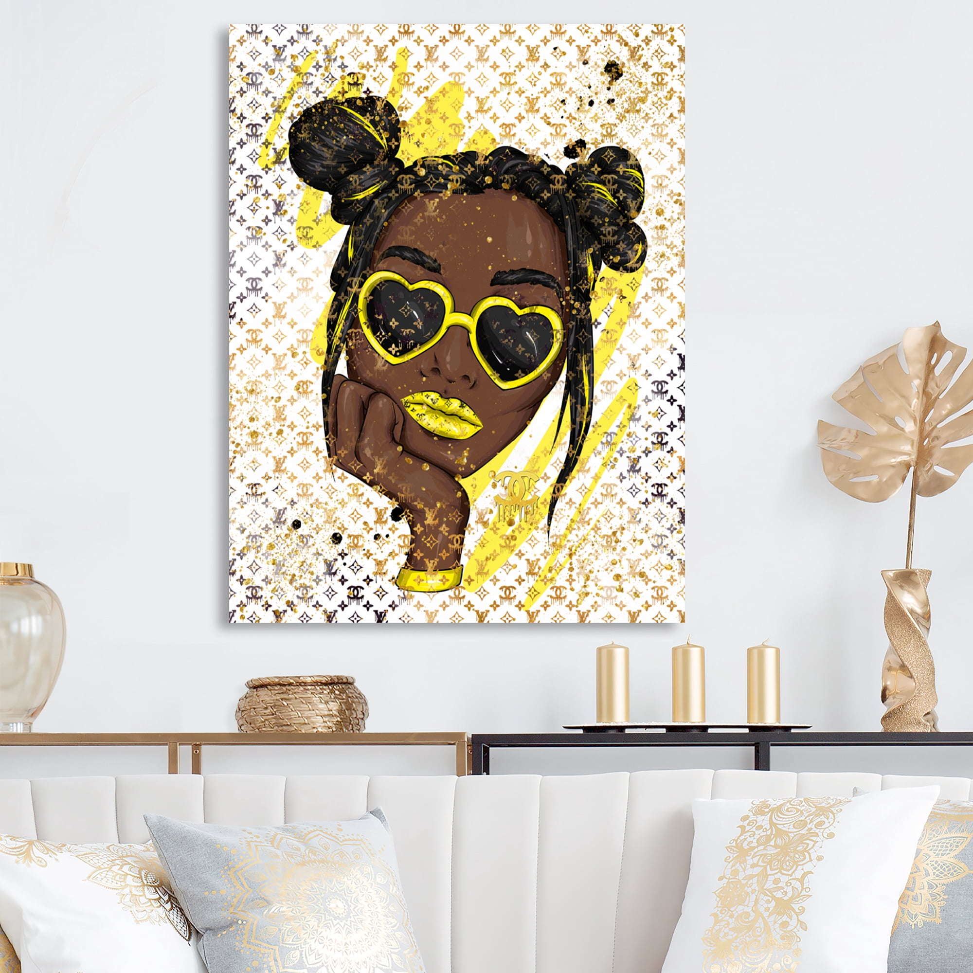 Designart Trendy Female With Sunglasses II Canvas Wall Art