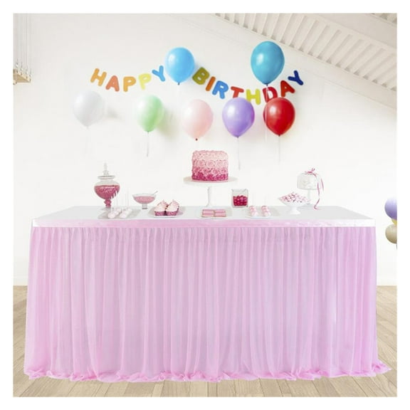 LIZZ Tulle Table Skirt For Wedding Party Tableware Cloth Birthday Party Shower Table Skirting Banquet Party Home Decor