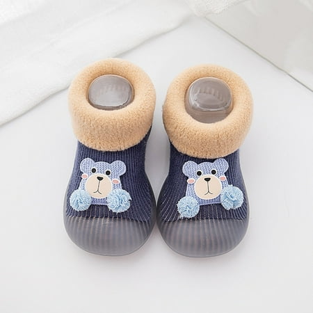 

Baby Sock Shoes Non- Indoor Walking Sock Shoes Breathable Lightwewight Soft Sole Rubber Cotton Toddler Shoes Christmas Gifts for Boys 2.5-3 Years