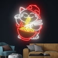 thumbnail image 3 of Handmadetneonsign Lucky Cat Eats Ramen Neon Sign, Eating Cat Ramen Noodle Led Sign, Japan Ramen, 3 of 5
