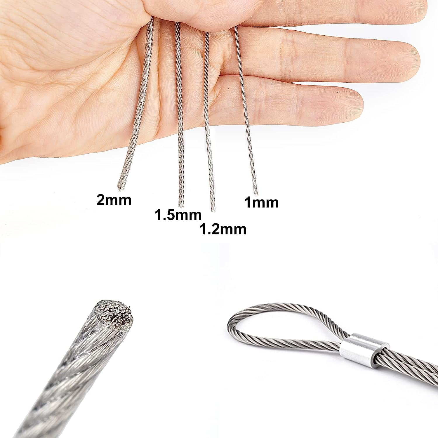 4 Roll 304 Plastic Coated Stainless Steel Wire Wire Rope Cable for Picture and Mirror Hanging Crafts About 32.8 Feet/roll Stainless Steel Color 1bag
