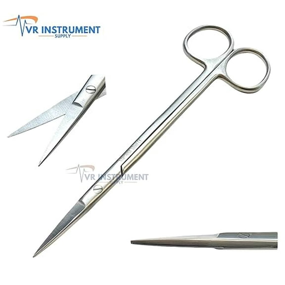 VR Instrument Supply Straight Precision Scissors 6.5'' – Sharp/Sharp Cutting Tool German Stainless CE