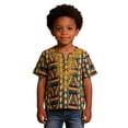 thumbnail image 3 of Glisme Boys Graphic Tees Africa Classic Childrens Dashiki Casual Loose Shirt For Boys Girls Yellow T-Shirt Size 5-6 Years, 3 of 8