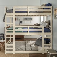 Manor Park Solid Wood Triple Bunk Bed, Twin over Twin, White