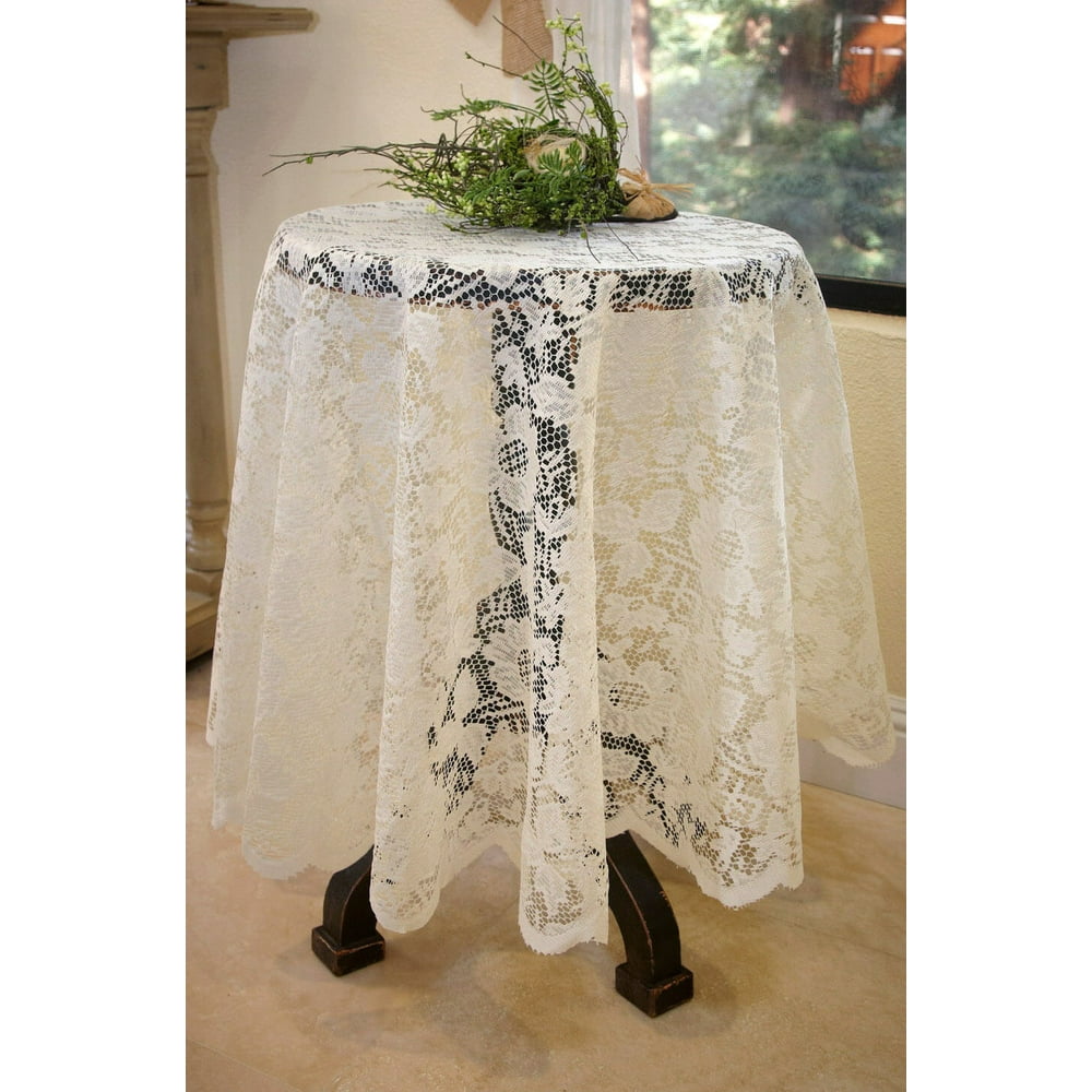 Tablecloth Lace Round Ivory 60 inches