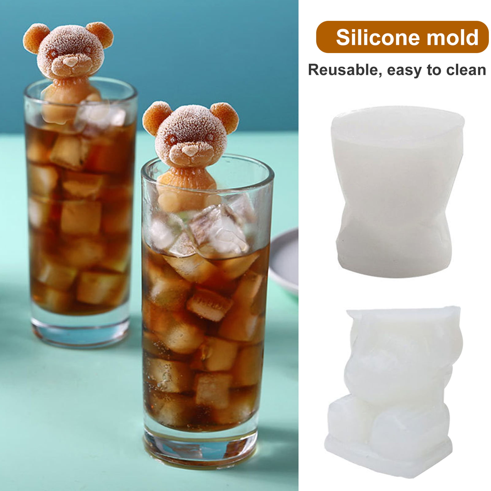 Yungwalm Bear Ice Mold Silicone Bear Shaped Ice Cube Mold Easy Pull Out Ice  Cube Mold In Novelty Bear Shape for Freezer Whiskey Ice Ball Party Supply  sensible 