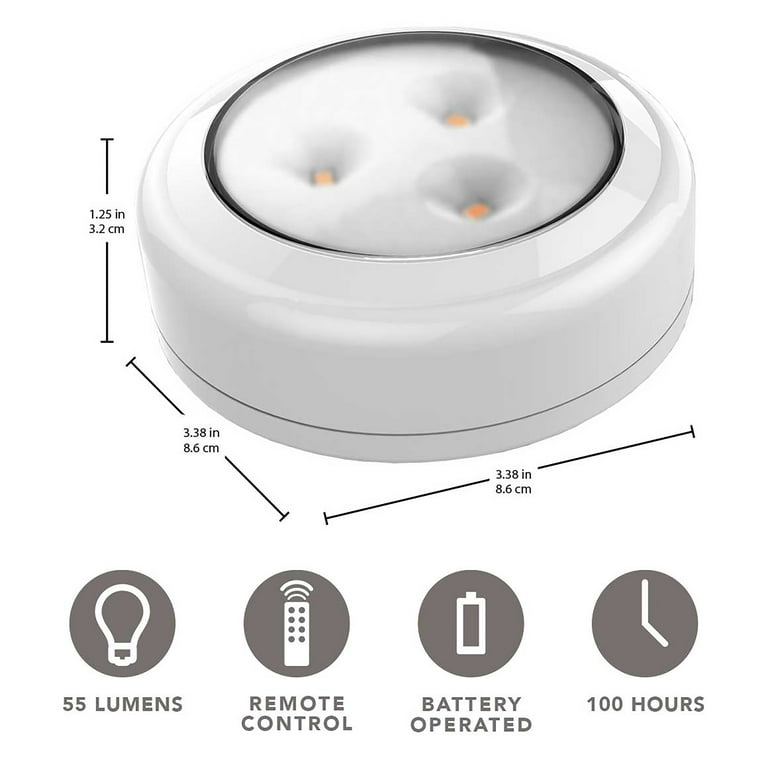 Brilliant Evolution Wireless LED Puck Light 6 Pack With Remote