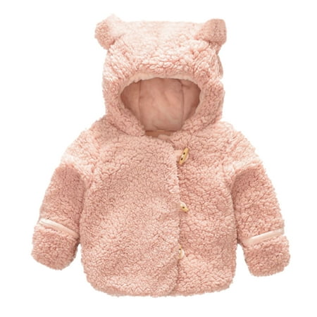 

Youmylove Infant Child Winter Coat Bear Ears Hooded Jacket Fleece Warm Thicken Windproof Infant Leisure Fashion Coats Outwear