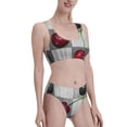 thumbnail image 2 of Daiia Cherries laid printed 2 piece Swimsuit Bikinis for Women High Waisted Racerback Bathing Suits Summer Tummy Control Scoop Neck Swimwear-Small, 2 of 8