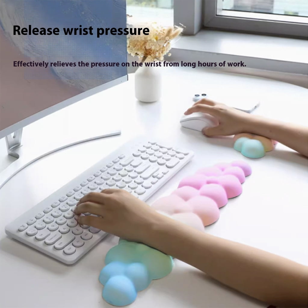 Ergonomic Cloud Wrist Rest Set Wrist Pad Comfortable Breathable Soft Silicone Computer Mouse Wrist Pad Replacement