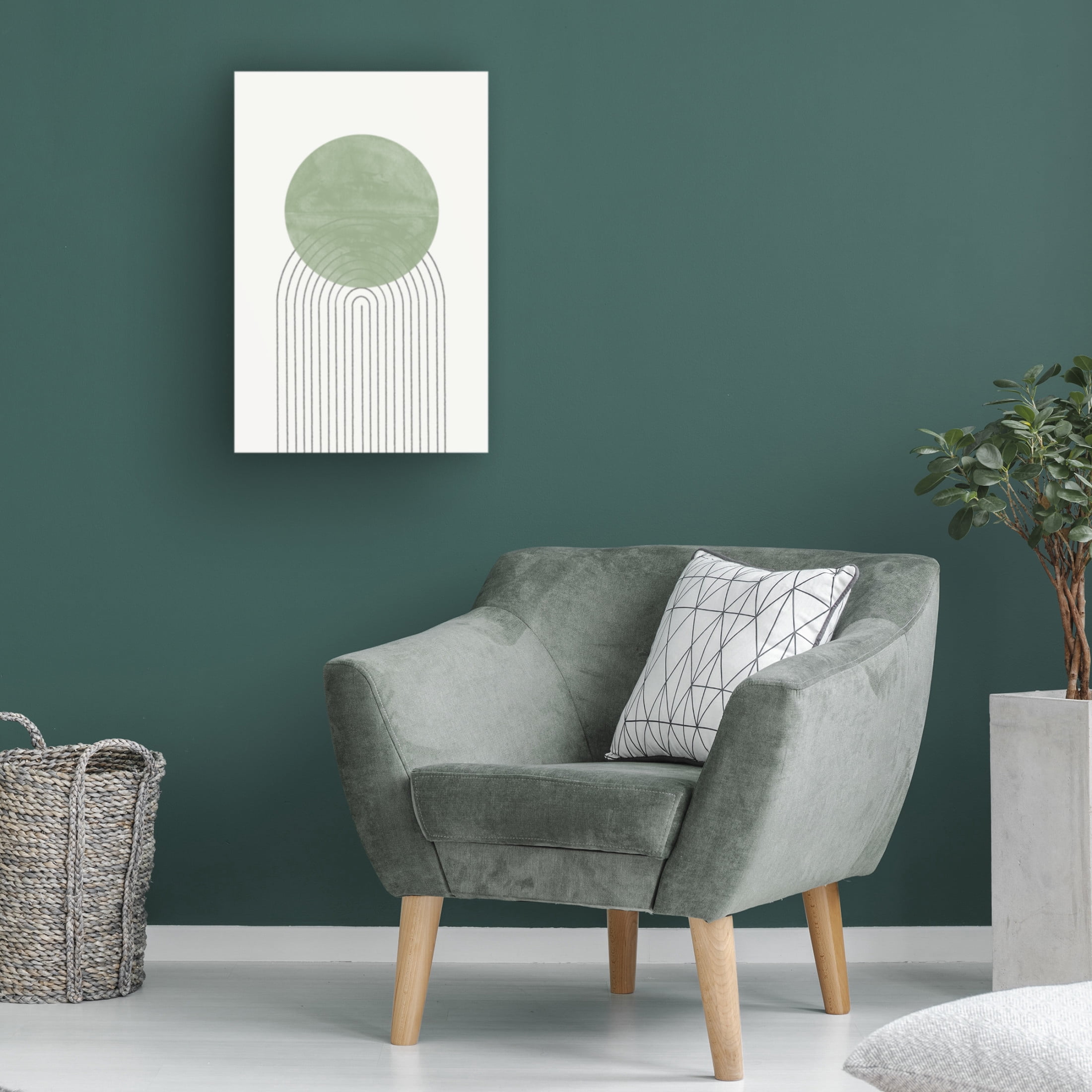 Trademark Fine Art THE MIUUS STUDIO Green Moon No1 Canvas Wall Art