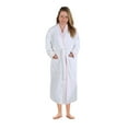 thumbnail image 2 of Unisex Cotton Terry Kimono Bathrobe with Embroidery All-Season Robe, XL, Emberglow-White, 2 of 12