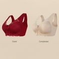 thumbnail image 6 of Tweang Front Closure Bra Thin Bra Front Button Bra Comfortable Convenient Everyday Breathable Bra Convenient Buckle Bra No Underwire Bras Wireless Bra Push Up Underwear Snap Front Bra Red XL, 6 of 7