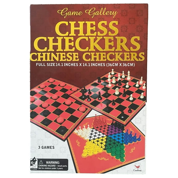 Game Gallery: Chess, Checkers, Chinese Checkers - Full Size Board Game Set