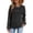 Black #11, variant on Womens Crewneck Sweatshirts Casual Henley Neck Snap Button Sweaters Long Sleeve Ribbed Loose Fit Fall Tops Coffee S