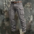 thumbnail image 5 of LODIENY Men Slim Fit Cargo Pants Abrasion Resistant Functional Outdoor Sweatpants Straight Leg Hiking Trousers with Multi Pockets Gray S, 5 of 5