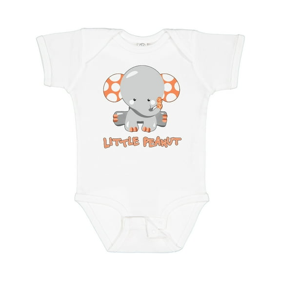 Inktastic Little Peanut Cute Baby Elephant Boys or Girls Baby Bodysuit