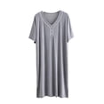 thumbnail image 2 of Hilenly Mens Nightshirt Short Sleeve Lounge Sleep Henley Shirts Comfy Modal Sleepwear Loungrwear, 2 of 6