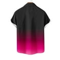 thumbnail image 6 of CLOISE Mens Button down Shirts Casual Short Sleeve Big and Tall Tops Collared Pullover Gradient Oversized Summer Blouses Hot Pink, 6 of 6