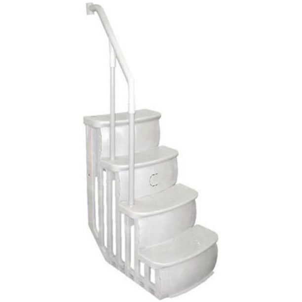 smart step and ladder system above ground swimming pool