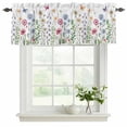 thumbnail image 2 of Spring Floral Valances for Windows, Decorative Rod Pocket Window Valance Curtains, Pink Blue Flowers Botanical Butterflies Short Curtain Drapes for Kitchen/Living Room, 2 Panels, 54" W x 18" L, 2 of 8