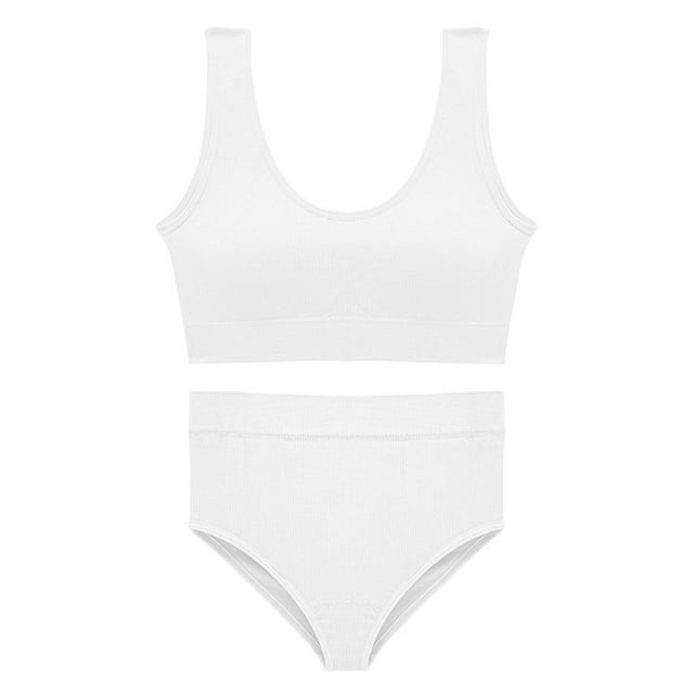 Women Bra Set 1 Set Women Bra Set No Rims Soft Comfortable Push Up Lady Brassieres Seamless Tops Set for Daily Wear