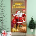 thumbnail image 4 of Uuiauoio Santa Claus Door Cover Christmas Front Door Decorations Xmas Xmas Door Hanging Banner Santa Claus Background for Front Door Home Holiday Winter Christmas Decor, 4 of 6