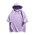 thumbnail image 4 of Dovford Mens Lightweight Athletic Short Sleeve Hoodies Workout Sport Sweatshirts Solid Color Pullover T-Shirts, 4 of 5