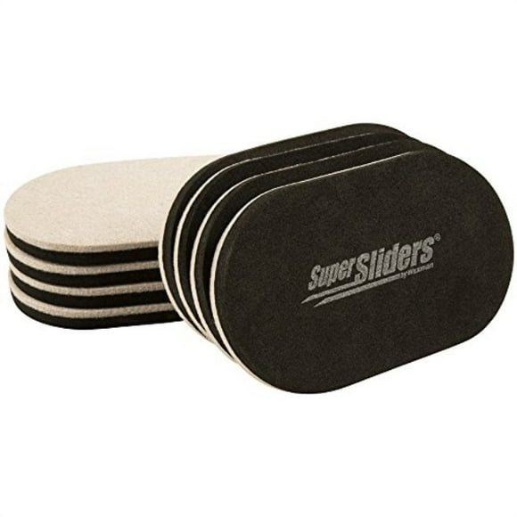 SuperSliders 4705395N Reusable XL Heavy Furniture Sliders for Hardwood Floors- Felt Floor Protectors, 9-1/2” x 5-3/4” Linen (8 Pieces)