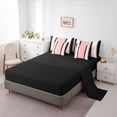 thumbnail image 5 of jejeloiu Geometric Rhombus Pattern 7-Piece Bedding Comforter Set,Rustic Baroque Floral King Bedding Sets,Pink Black Lines Bed Sheets For Girls,Microfiber Bedroom Decor Reversible, 5 of 8