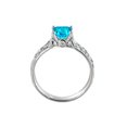 thumbnail image 4 of 14K White Gold 2.06 ctw Blue Topaz Ring with Diamonds Filigree Cathedral Princess, 4 of 7