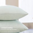 thumbnail image 3 of Deconovo Fundas de cojines decorativas - Juego of 4 Soft Linen Cushion Covers, Machine Washable Pillowcases for Sofa, Pastel Green, 16x16 Inch, 3 of 7