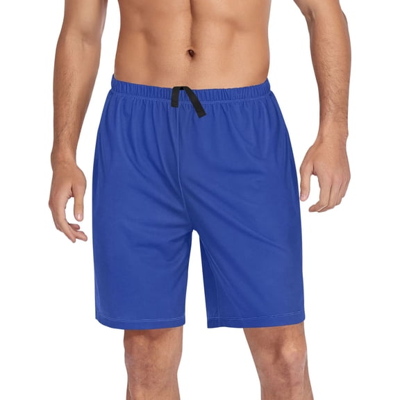 Men's Pajama Shorts Bottoms with Pockets Soft Lightweight Lounge Sleep Wear Dark Blue