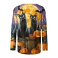 thumbnail image 5 of Jsaierl Halloween Shirts for Women Plus Size Pumpkin Ghost Print Tees Work Crewneck T-shirt Long Sleeve Dressy Casual Blouse Tops Halloween Gifts, 5 of 5