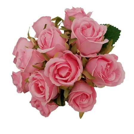2 pack artificial rose flowers 24pcs fake silk floral bundles faux